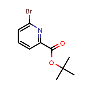 Chemical structure of 6-bromo-pyridine-2-carboxylic acid tert-butyl ester , CAS 910044-07-4, AChemBlock T101081