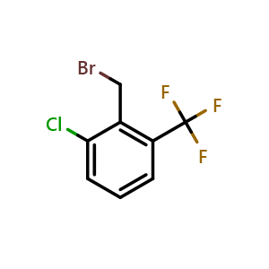 Chemical structure of 2-Chloro-6-(trifluoromethyl)benzyl bromide , CAS 886500-26-1, AChemBlock T101084