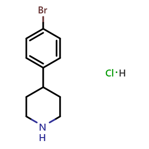 Chemical structure of 4-(4-Bromophenyl)piperidine hydrochloride , CAS 769944-79-8, AChemBlock T101090