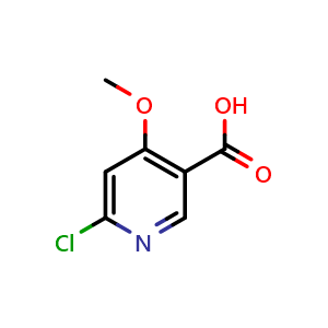 Chemical structure of 6-chloro-4-methoxypyridine-3-carboxylic acid , CAS 716362-10-6, AChemBlock T101093