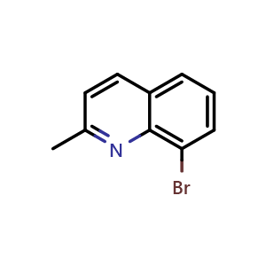 Chemical structure of 8-Bromo-2-methylquinoline , CAS 61047-43-6, AChemBlock T101105
