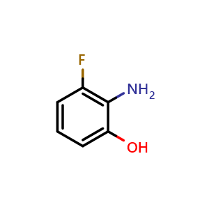 Chemical structure of 2-Amino-3-fluorophenol , CAS 53981-23-0, AChemBlock T101110