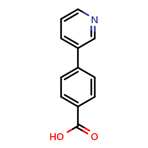 Chemical structure of 4-(Pyridin-3-yl)benzoic acid , CAS 4385-75-5, AChemBlock T101115