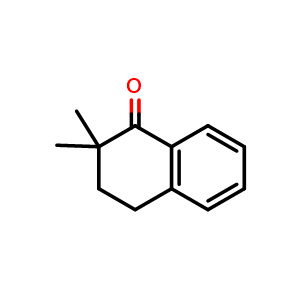 Chemical structure of 2,2-dimethyl-1,2,3,4-tetrahydronaphthalen-1-one , CAS 2977-45-9, AChemBlock T101136