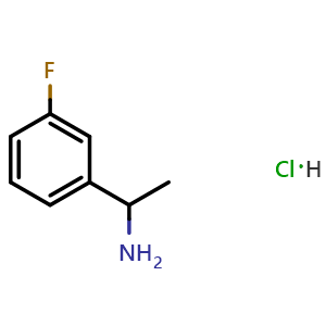 Chemical structure of 1-(3-Fluorophenyl)ethanamine hydrochloride , CAS 276875-50-4, AChemBlock T101140