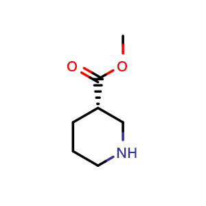 Chemical structure of methyl (3S)-piperidine-3-carboxylate , CAS 276248-50-1, AChemBlock T101141