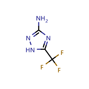 Chemical structure of 5-(Trifluoromethyl)-1H-1,2,4-triazol-3-amine , CAS 25979-00-4, AChemBlock T101144