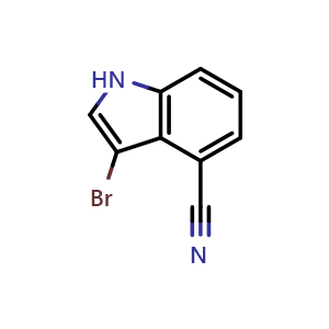 Chemical structure of 3-Bromo-1H-indole-4-carbonitrile , CAS 1186663-64-8, AChemBlock T101181