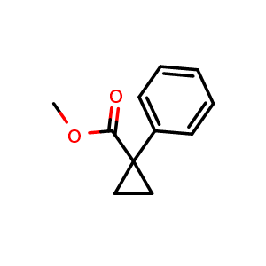 Chemical structure of Methyl 1-phenylcyclopropanecarboxylate , CAS 6121-42-2, AChemBlock T101232