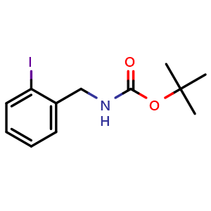 Chemical structure of tert-Butyl 2-iodobenzylcarbamate , CAS 405198-83-6, AChemBlock T101235