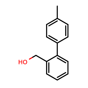 Chemical structure of 4'-Methyl-biphenyl-2-methanol , CAS 114772-78-0, AChemBlock T101243