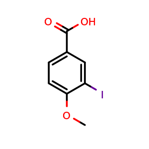Chemical structure of 3-iodo-4-methoxybenzoic acid , CAS 68507-19-7, AChemBlock T101256