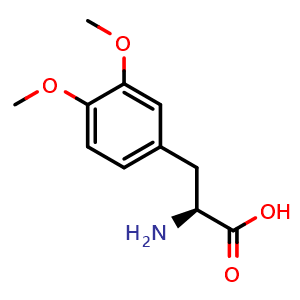 Chemical structure of 3,4-Dimethoxy-L-phenylalanine , CAS 32161-30-1, AChemBlock T101275