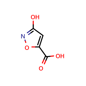 Chemical structure of 3-Hydroxyisoxazole-5-carboxylic acid , CAS 13626-60-3, AChemBlock T101277