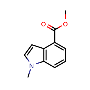 Chemical structure of Methyl 1-methyl-1H-indole-4-carboxylate , CAS 1444-12-8, AChemBlock T101280