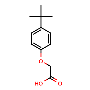 Chemical structure of 2-(4-tert-Butylphenoxy)acetic acid , CAS 1798-04-5, AChemBlock T101282