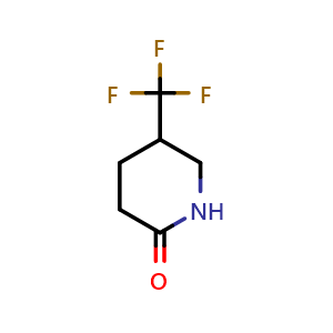 Chemical structure of 5-(trifluoromethyl)piperidin-2-one , CAS 50549-24-1, AChemBlock T101292