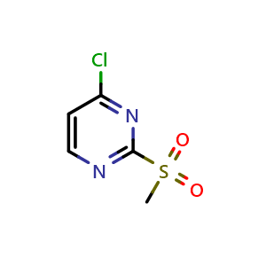 Chemical structure of 4-chloro-2-methanesulfonylpyrimidine , CAS 97229-11-3, AChemBlock T101302