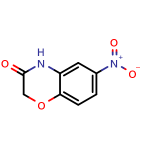 Chemical structure of 6-nitro-3,4-dihydro-2H-1,4-benzoxazin-3-one , CAS 81721-87-1, AChemBlock T101313