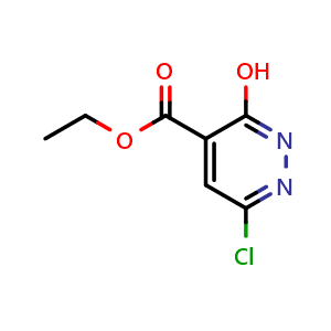 Chemical structure of ethyl 6-chloro-3-hydroxypyridazine-4-carboxylate , CAS 61404-41-9, AChemBlock T101326