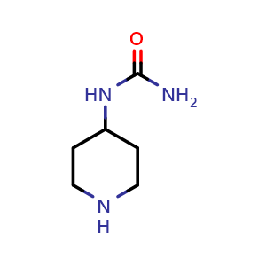 Chemical structure of (piperidin-4-yl)urea , CAS 61220-33-5, AChemBlock T101328