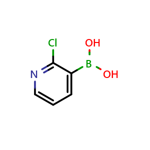 Chemical structure of (2-chloropyridin-3-yl)boronic acid , CAS 381248-04-0, AChemBlock T101352
