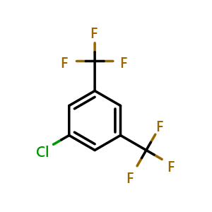 Chemical structure of 3,5-Bis(trifluoromethyl)chlorobenzene , CAS 328-72-3, AChemBlock T101355