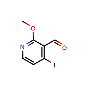 Chemical structure of 4-iodo-2-methoxypyridine-3-carbaldehyde , CAS 158669-26-2, AChemBlock T101380