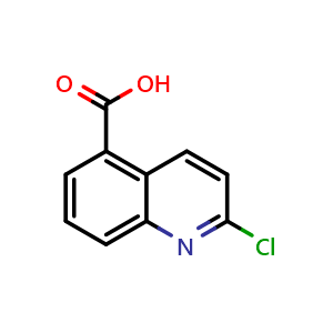 Chemical structure of 2-Chloroquinoline-5-carboxylic acid , CAS 1092287-30-3, AChemBlock T101389