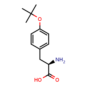 Chemical structure of O-tert-Butyl-D-tyrosine , CAS 186698-58-8, AChemBlock T101395