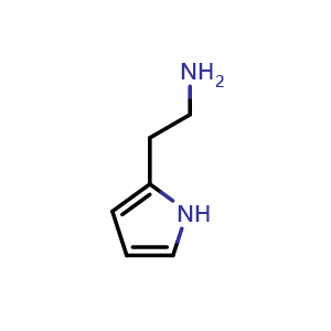 Chemical structure of 2-(1H-pyrrol-2-yl)ethan-1-amine , CAS 40808-62-6, AChemBlock T101400