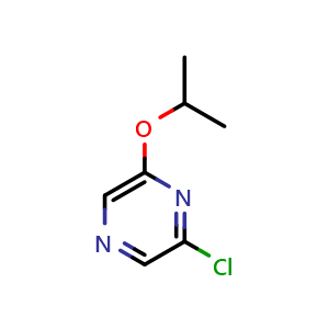 Chemical structure of 2-chloro-6-isopropoxypyrazine , CAS 1016698-79-5, AChemBlock T101407