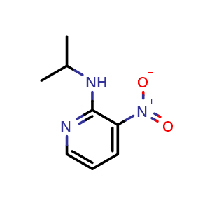 Chemical structure of 3-nitro-N-propan-2-ylpyridin-2-amine , CAS 26820-67-7, AChemBlock T101417