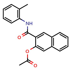Chemical structure of Naphthol AS-D acetate , CAS 528-66-5, AChemBlock T101421