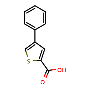 Chemical structure of 4-Phenyl-thiophene-2-carboxylic acid , CAS 21676-88-0, AChemBlock T101424