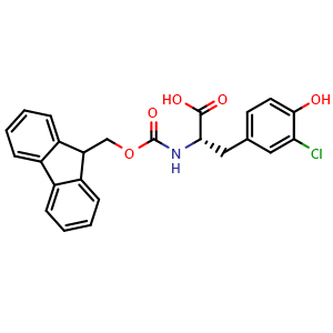 Chemical structure of 3-Chloro-N-Fmoc-L-tyrosine , CAS 478183-58-3, AChemBlock T101425