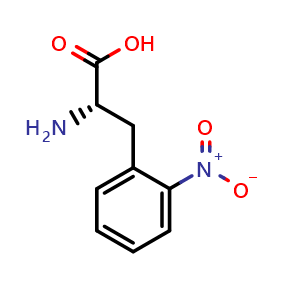 Chemical structure of 2-Nitro-L-phenylalanine , CAS 19883-75-1, AChemBlock T101431