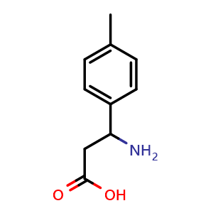 Chemical structure of (RS)-3-Amino-3-(4-methylphenyl)-propionic acid , CAS 68208-18-4, AChemBlock T101440