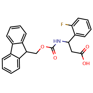 Chemical structure of Fmoc-(RS)-3-Amino-3-(2-fluorophenyl)-propionic acid , CAS 284492-05-3, AChemBlock T101450
