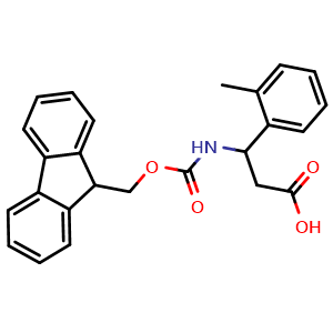Chemical structure of Fmoc-(RS)-3-Amino-3-(2-methylphenyl)-propionic acid , CAS 284492-03-1, AChemBlock T101452