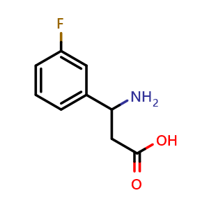 Chemical structure of (RS)-3-Amino-3-(3-fluorophenyl)-propionic acid , CAS 117391-51-2, AChemBlock T101457
