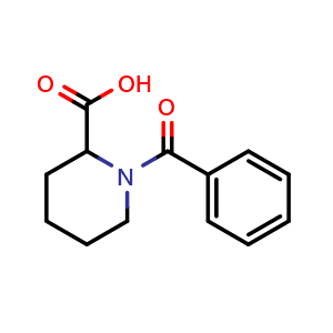 Chemical structure of 1-Benzoyl-2-piperidinecarboxylic acid , CAS 78348-46-6, AChemBlock T101478