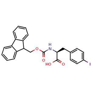 Chemical structure of Fmoc-L-4-Iodophenylalanine , CAS 82565-68-2, AChemBlock T101486