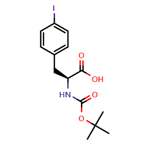 Chemical structure of Boc-L-4-Iodophenylalanine , CAS 62129-44-6, AChemBlock T101496
