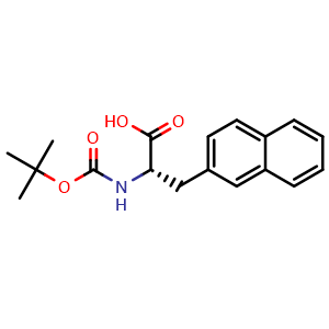 Chemical structure of Boc-L-3-(2-Naphthyl)-alanine , CAS 58438-04-3, AChemBlock T101497
