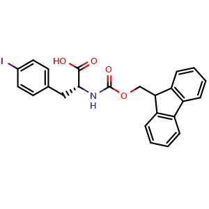 Chemical structure of Fmoc-D-4-Iodophenylalanine , CAS 205526-29-0, AChemBlock T101505