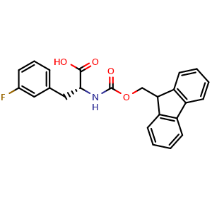 Chemical structure of Fmoc-D-3-Fluorophenylalanine , CAS 198545-72-1, AChemBlock T101516