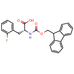 Chemical structure of Fmoc-D-2-Fluorophenylalanine , CAS 198545-46-9, AChemBlock T101517
