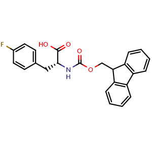 Chemical structure of Fmoc-D-4-Fluorophenylalanine , CAS 177966-64-2, AChemBlock T101518