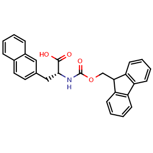 Chemical structure of Fmoc-D-3-(2-Naphthyl)-alanine , CAS 138774-94-4, AChemBlock T101524